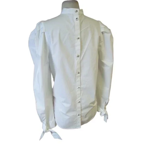 FREE PEOPLE WORKIN' GIRL BLOUSE sz M - Picture 4 of 4